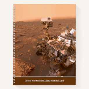 Neugier Rover Mars Dusty Selfie auf dem Monte Shar Notizblock