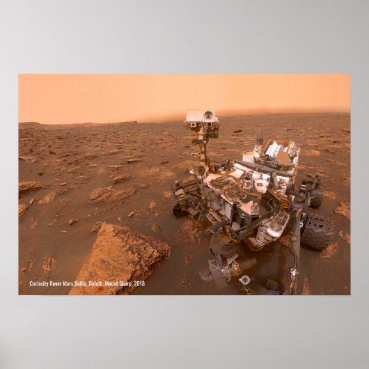 Neugier Rover Mars Dusty Selfie auf dem Monte Shar Poster (Vorne)