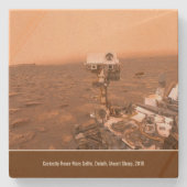 Neugier Rover Mars Dusty Selfie auf dem Monte Shar Steinuntersetzer (Vorderseite)