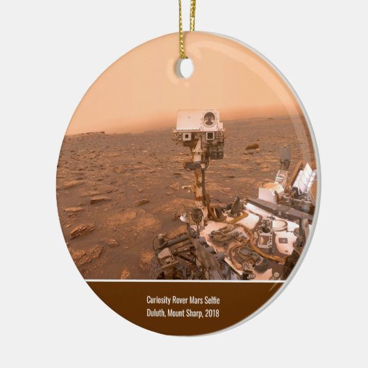 Neugier Rover Mars Mount Sharp Selfie Weihnachten Keramik Ornament (Links)