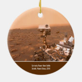 Neugier Rover Mars Mount Sharp Selfie Weihnachten Keramik Ornament (Hinten)