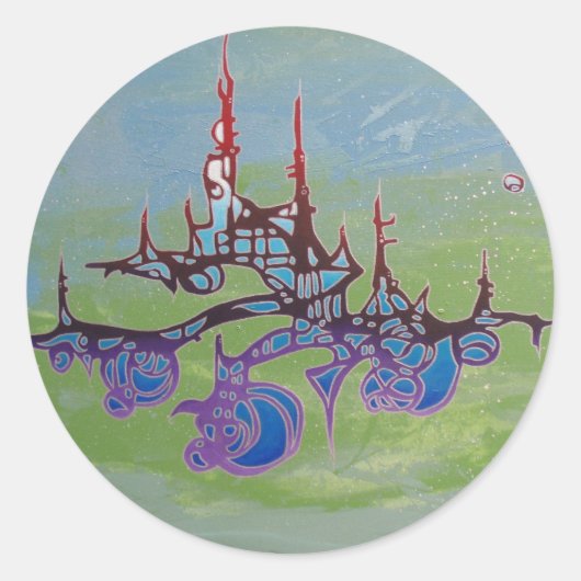 Neugier Runder Aufkleber (Vorderseite)