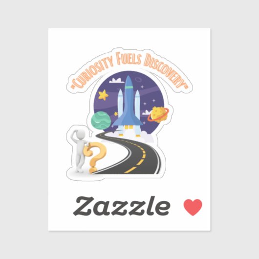 Neugier schürt Aufkleber zur Entdeckung (Blatt)