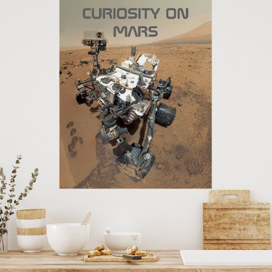 Neugier Selbstportrait auf Mars Poster (Küche)
