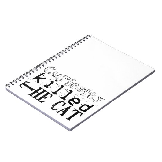 Neugier tötete das Cat Popular Proverb-Notebook Notizblock (Linke Seite)