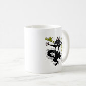 Neugier tötete die Katze, aber Zufriedenheit brach Kaffeetasse (VorderseiteRechts)