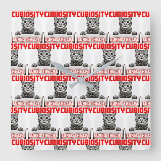 Neugier-Uhr Quadratische Wanduhr (Vorderseite)