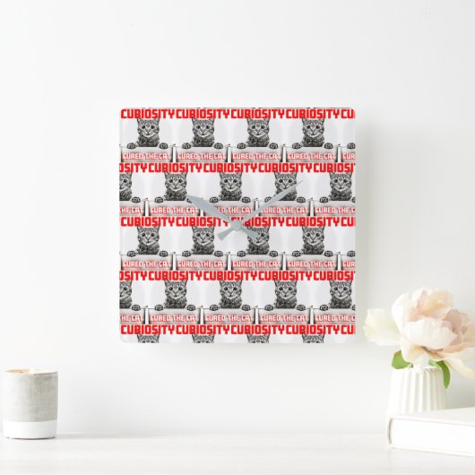 Neugier-Uhr Quadratische Wanduhr (Zuhause)