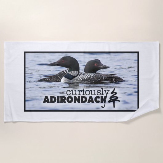 Neugierig Adirondack Badetuch (Loons) (Vorderseite)
