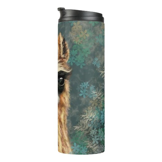 Neugierig Baby Llama Funny Thermal Tumbler Thermosbecher (Nach rechts gedreht)