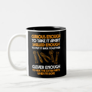 neugierig genug, um es mitzunehmen Autogarage Auto Zweifarbige Tasse
