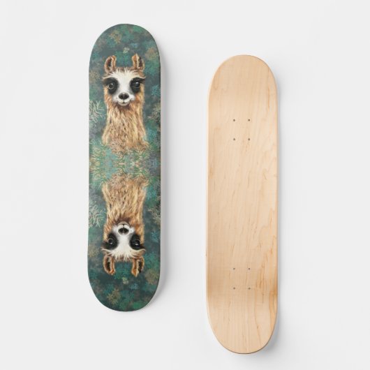 Neugierig Llama Skateboard Funny (Vorderseite)