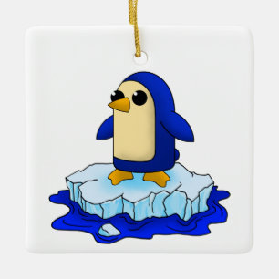 Neugierig Niedlicher Baby Penguin Keramikornament