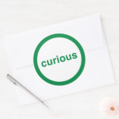 neugierig runder aufkleber (Umschlag)