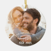 Neugierig Verlobt unsere ersten Weihnachten zusamm Keramik Ornament (Vorne)