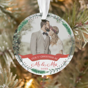 Neugierige 1. Verheiratetes Weihnachtsfest Foto Ornament