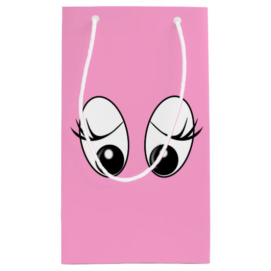 Neugierige Augen Funny Pink Gift Bag - Anpassbar Kleine Geschenktüte (Rückseite)