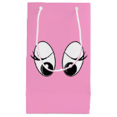 Neugierige Augen Funny Pink Gift Bag - Anpassbar Kleine Geschenktüte (Vorderseite)