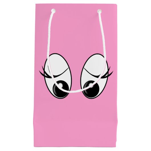 Neugierige Augen Funny Pink Gift Bag - Anpassbar Kleine Geschenktüte (Vorderseite)
