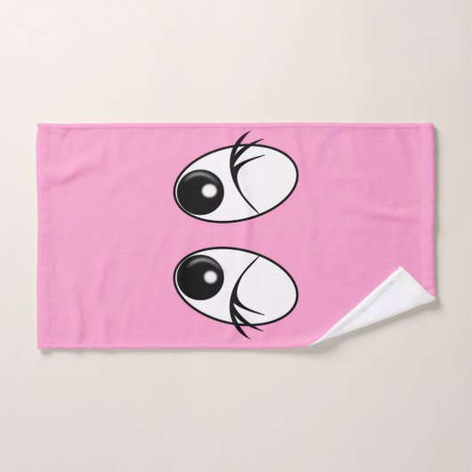 Neugierige Augen rosa Badehandtücher - Farbe wähle Badhandtuch Set (Handtuch)