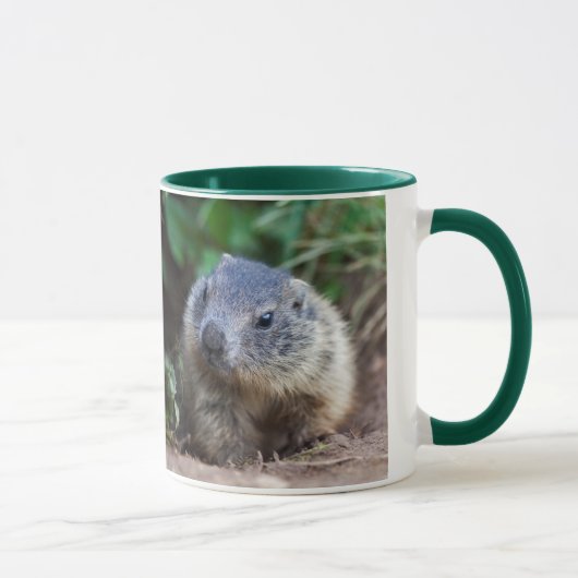 Neugierige Baby Marmot Tasse (Rechts)