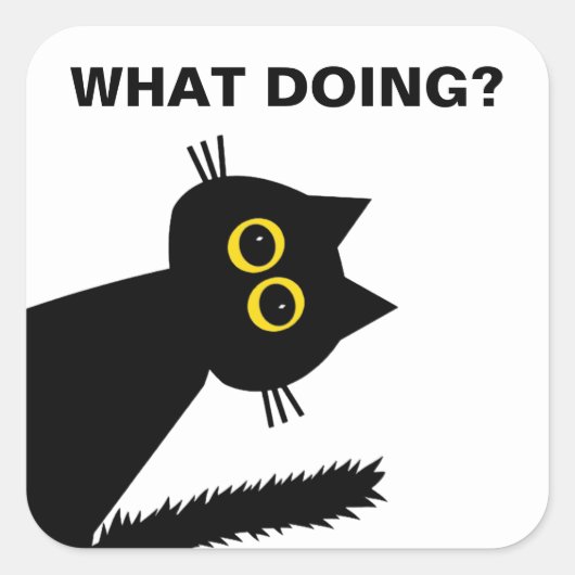 Neugierige Black Cat 3" Aufkleber (Vorderseite)