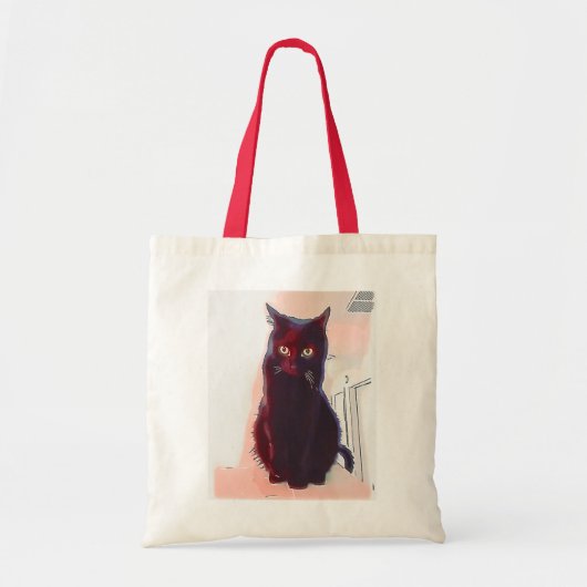 Neugierige Black Cat Tasche (Vorne)