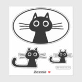Neugierige Black Kitty Cat | Fun Cat Lover Sticker (Blatt)