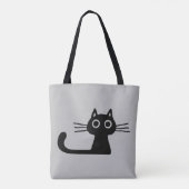 Neugierige Black Kitty Cat Kitten Fun Mode Tasche (Rückseite)