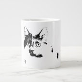 Neugierige Cat Ink Portrait Tasse (Vorderseite)