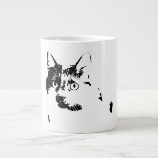 Neugierige Cat Ink Portrait Tasse