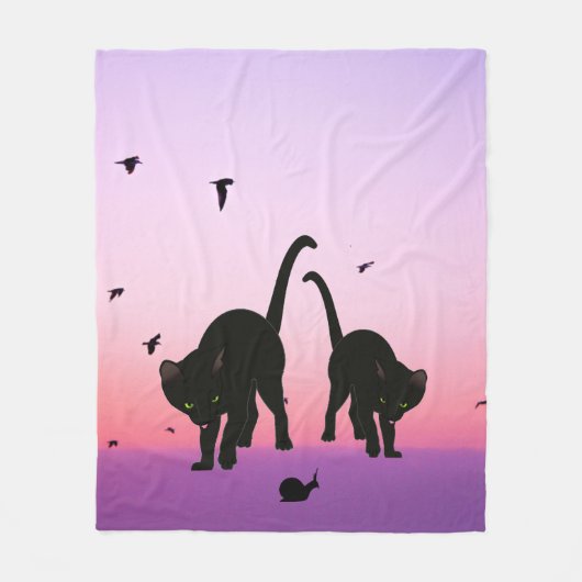 Neugierige Cats Beach Szene Fleecedecke (Vorderseite)