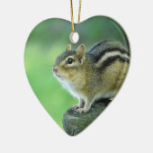 Neugierige Chipmunk-Verzierung Keramik Ornament (Links)