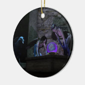 Neugierige Crow-Fee Keramikornament (Links)