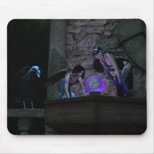 Neugierige Crow-Fee Mousepad
