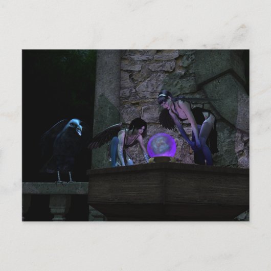 Neugierige Crow-Fee Postkarte (Vorderseite)