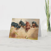 Neugierige Dackel Welpen | Carl Reichert Karte (Vorderseite)