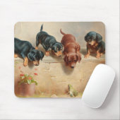 Neugierige Dackel Welpen | Carl Reichert Mousepad (Mit Mouse)