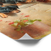 Neugierige Dackel Welpen | Carl Reichert Poster (Ecke)