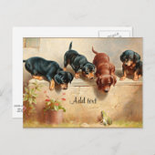 Neugierige Dackel Welpen TEMPLATE Postkarte (Vorne/Hinten)