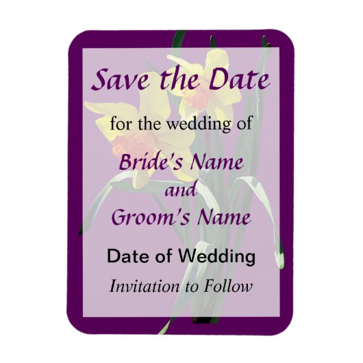 Neugierige Daffodien-Wächter Save the Date Magnet (Vertikal)