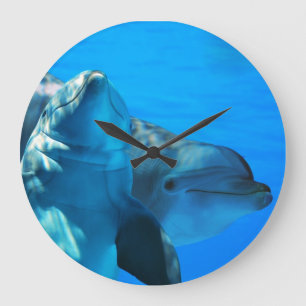 Neugierige Delphin-Wanduhr Große Wanduhr