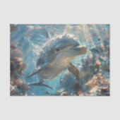 Neugierige Dolphin-Dekoupage Seidenpapier (Vorderseite)