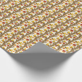 Neugierige Ducklings und Herbstleppmuster Geschenkpapier (Ecke)