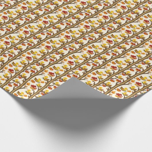 Neugierige Ducklings und Herbstleppmuster Geschenkpapier (Ecke)