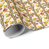 Neugierige Ducklings und Herbstleppmuster Geschenkpapier (Rolleneckpunkt)