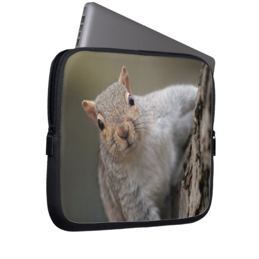 Neugierige Eichhörnchenlaptophülse Laptopschutzhülle (Vorne Rechts)