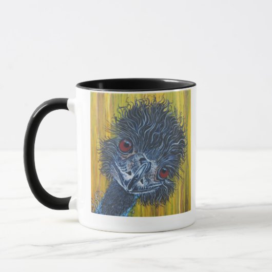 Neugierige Emu-Kaffee-Tasse Tasse (Links)