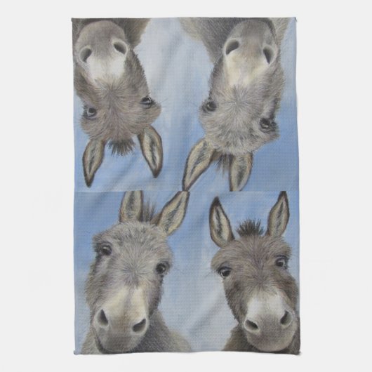 Neugierige Esel Geschirrtuch (Vertikal)