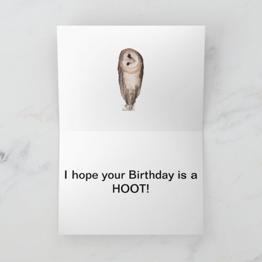 Neugierige Eulen Geburtskarte. Karte (Innenseite)